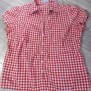 West Coadt Red and White Checkered Button Down Shirt